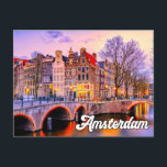 美しいアムステルダム、オランダ ポストカード<br><div class="desc">この美しいハガキは、アムステルダムの写真を特集し、オランダ、日没に。このハガキは、友人や家族、同僚にとって本当に素晴らしいことだろう。</div>