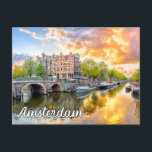 美しいアムステルダム、オランダ ポストカード<br><div class="desc">このユニークハガキには、歴史的なアムステルダムの街、オランダの写真が掲載されている。この美しいハガキは友最高の人や家族や同僚に最適だ。</div>