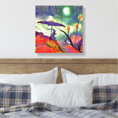 美しいアメジスト紫色の引き伸ばしキャンバス印刷 キャンバスプリント (インサイチュ (寝室))