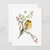 美しいアメリカのゴールドフィンチソングバードノートカード (正面/裏面)