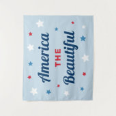 美しいアメリカの青い4日7月 タペストリー (正面)