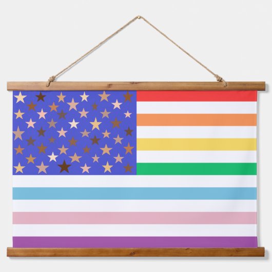美しいアメリカ国旗 吊り下げ型タペストリー (正面)