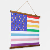 美しいアメリカ国旗 吊り下げ型タペストリー (傾斜あり)