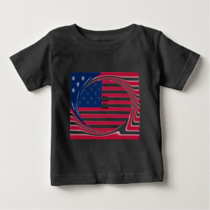 美しいアメリカ国旗God Bless Our Home ベビーTシャツ