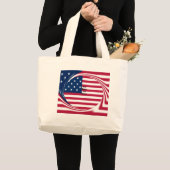 美しいアメリカ国旗God Bless Our Home ラージトートバッグ (正面(商品))