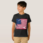 美しいアメリカ国旗God Bless Our Home Tシャツ (正面フル)