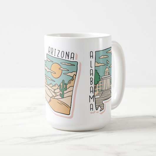 美しいアメリカ州風景はがきセット コーヒーマグカップ (正面右)