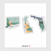 美しいアメリカ州風景はがきセット シール (シート)