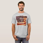 美しいアメリカ グレー 愛国的なメンズTシャツ Tシャツ (正面フル)