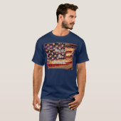 美しいアメリカ ネイビー愛国心Tシャツ Tシャツ (正面フル)