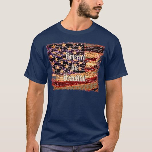 美しいアメリカ ネイビー愛国心Tシャツ Tシャツ (正面)