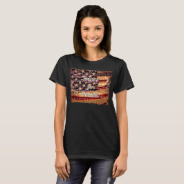 美しいアメリカ ブラック 愛国的な女性用Tシャツ Tシャツ