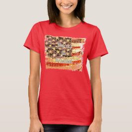 美しいアメリカ 赤色 愛国的な女性用Tシャツ Tシャツ