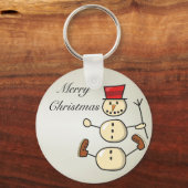 美しいアメージングクリスマス雪だるま キーホルダー (正面)