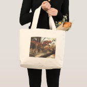 美しいアメージングサバイバル恐竜アートデザイン ラージトートバッグ (正面(商品))