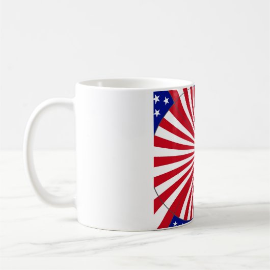 美しいアメージング統一された州国旗の万華鏡のように千変万化するパターン コーヒーマグカップ (左)