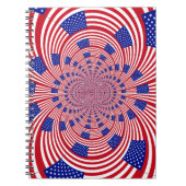 美しいアメージング統一された州国旗の万華鏡のように千変万化するパターン ノートブック (正面)