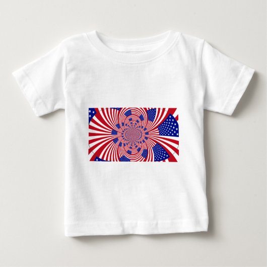美しいアメージング統一された州国旗の万華鏡のように千変万化するパターン ベビーTシャツ (正面)