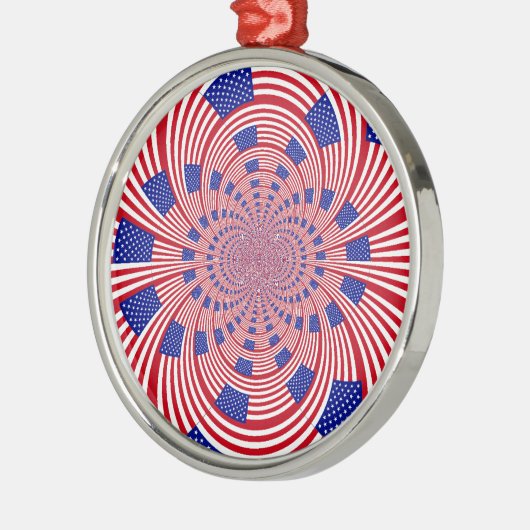 美しいアメージング統一された州国旗の万華鏡のように千変万化するパターン メタルオーナメント (左)