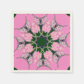 美しいアメージングUSAベビーピンクモノグラムアート スタンダードカクテルナプキン (正面)