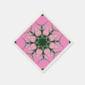 美しいアメージングUSAベビーピンクモノグラムアート スタンダードカクテルナプキン (角)