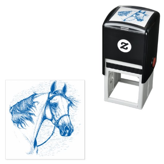 美しいアラビア種の馬、馬の頭部の肖像画 セルフインキングスタンプ (インサイチュ)