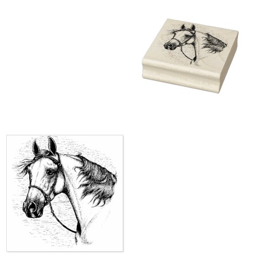 美しいアラビア馬ウマ科の頭ポートレート ラバースタンプ (押印)