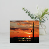 美しいアリゾナのメリークリスマス 箔シーズンポストカード (立ち正面)