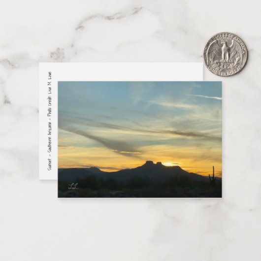 美しいアリゾナの夕日 ノートカード (正面/裏面インサイチュ)