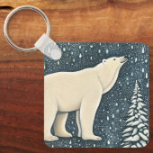 美しいアルティックポーラーベア キーホルダー (正面)