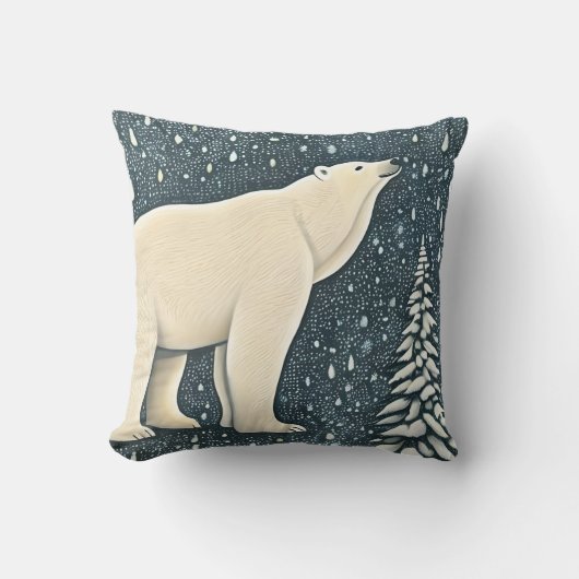 美しいアルティックポーラーベア クッション (正面)