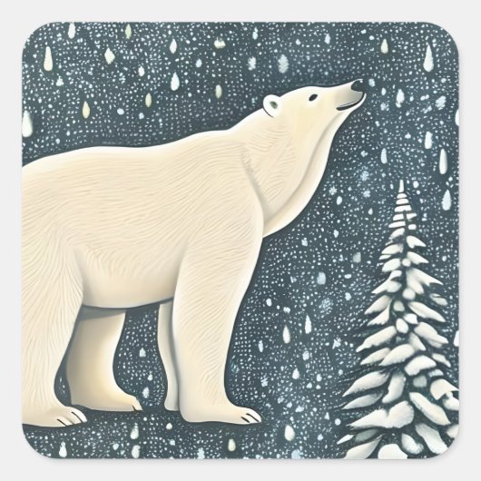 美しいアルティックポーラーベア スクエアシール (正面)