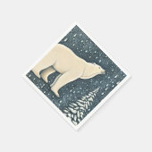 美しいアルティックポーラーベア スタンダードカクテルナプキン (角)