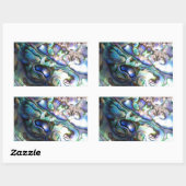 美しいアワビ貝 長方形シール (シート)