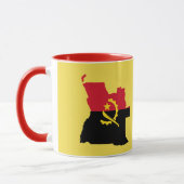 美しいアンゴラの地図の旗のマグ マグカップ (左)