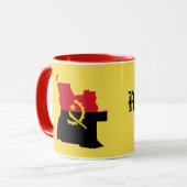 美しいアンゴラの地図の旗のマグ マグカップ (正面左)