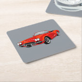 美しいアンティークカーコースターセット スクエアペーパーコースター (アングル)