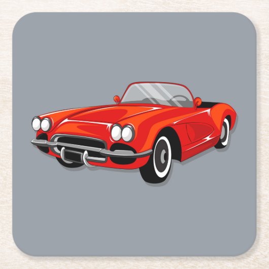 美しいアンティークカーコースターセット スクエアペーパーコースター (正面)