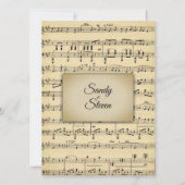 美しいアンティークシート音楽テーマ結婚ズ 招待状 (裏面)