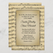 美しいアンティークシート音楽テーマ結婚ズ 招待状 (正面/裏面)