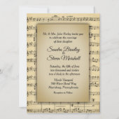 美しいアンティークシート音楽テーマ結婚ズ 招待状 (正面)