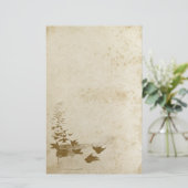 美しいアンティークステンドバードステーショナリー紙 便箋 (スタンド正面)