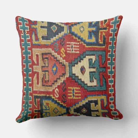 美しいアンティークトバルキリムスタイルラグデザイン クッション (裏面)