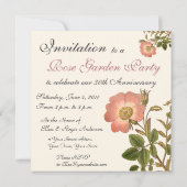 美しいアンティークバラガーデンパーティーヴィンテージ 招待状 (裏面)