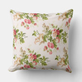 美しいアンティークフローラ クッション (正面)