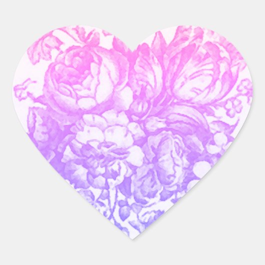 美しいアンティークフローラ ハートシール (正面)