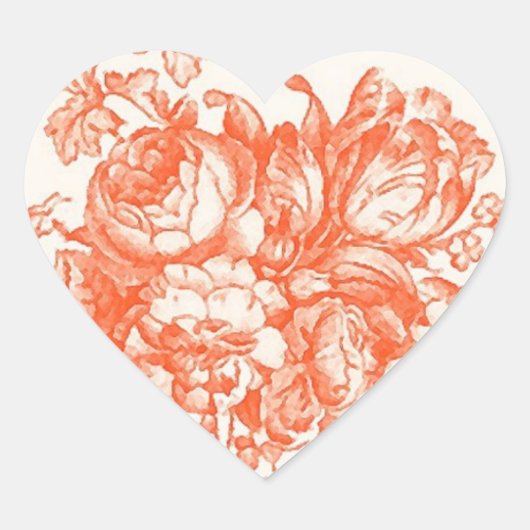 美しいアンティークフローラ ハートシール (正面)