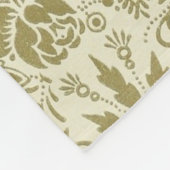 美しいアンティークフローラ フリースブランケット (角)