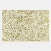 美しいアンティークフローラ ラッピングペーパーシート (正面)