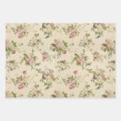 美しいアンティークフローラ ラッピングペーパーシート (正面)